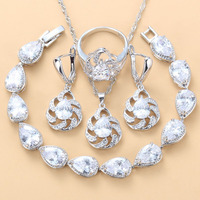 Parures de bijoux de mariage multicolores en zircon pour femmes : bracelet, boucles d'oreilles, collier, pendentif, bague – Cadeau idéal pour les fêtes