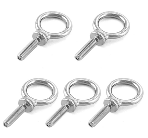 304 Stainless Steel Eye Bolts Metric 12mm <b>Cap</b> Diameter Class 8.8 Standard Thread Plain Finish Round Head - Product Image 1