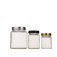Hex Transparent 180ml 280ml 730ml Hexagone Salsa Salade Gelée Confiture Verre Miel Pot Tarro De Cristal De Miel