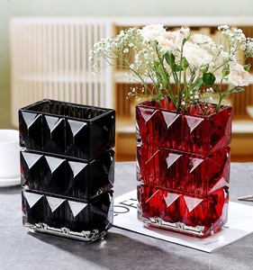Light Luxury Home Black Red <span class=keywords><strong>Rousseau</strong></span> Series Florero <span class=keywords><strong>de</strong></span> vidrio Sala <span class=keywords><strong>de</strong></span> estar Arreglo <span class=keywords><strong>de</strong></span> flores <span class=keywords><strong>de</strong></span> mesa - Product Image 1