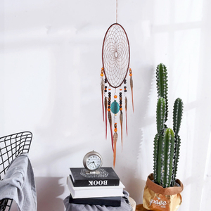 Grand No.46 Tenture Murale Boho <span class=keywords><strong>Attrape</strong></span>-Rêves Plume Faite À La Main Pour La Maison Salon Décoration - Product Image 6