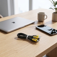 Kabel USB 4-in-1 6A Pengisian Super Cepat PD Tipe-C ke Tipe-C Multifungsi 2 dalam 1 dengan 2 Kabel untuk Pengisian Daya Ponsel