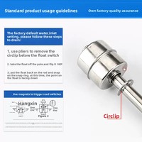 Interruptor de flotador de montaje lateral de acero inoxidable 304 HH54P AC220V, controlador de nivel de líquido, sensor de nivel de aceite pequeño, fabricado en China continental