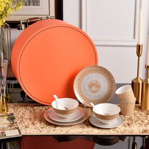 Best Selling Luxury European 10-Piece Bone China Plate <b>Sets</b> Gold Silver Weddings <b>Dinners</b> Luxury <b>Ceramic</b> Porcelain <b>Sets</b> - Product Image 1