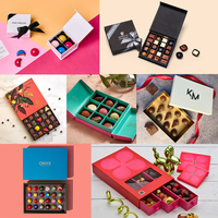 Boîte à chocolat vide en carton avec logo en relief personnalisé, fermeture magnétique, pour 4, 6, 8 ou 9 truffes à la fraise, pour la Saint-Valentin