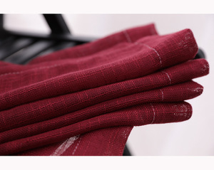 Œillets en lin rouge bordeaux pour chambre à coucher, <span class=keywords><strong>toile</strong></span> <span class=keywords><strong>de</strong></span> <span class=keywords><strong>jute</strong></span> épaisse, rideaux verticaux semi-transparents, lumière <span class=keywords><strong>de</strong></span> confidentialité, rideaux filtrants pour salon - Product Image 2