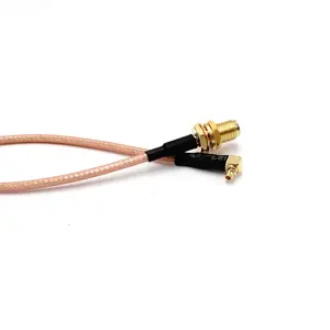 Adaptor kabel antena RF kabel koaksial RG316 sudut kanan MMCX sekat perempuan jantan RP SMA