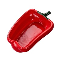 Ensemble de 5 bols à salade en forme de poivron en céramique grande portion pour récipient alimentaire craquelins aux noix pour toutes les noix avec bol