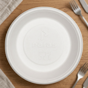 Plato de bagazo 100% natural de 10 pulgadas, gama de vajilla de gran capacidad – Vajilla de bagazo al por mayor para servicios de catering y hostelería ecológicos - Product Image 2