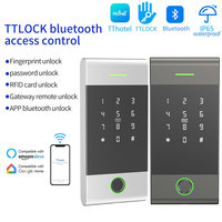 Metal Kasa Su Geçirmez Yağmur Geçirmez TTLock TTHotel APP Uzaktan Kumandalı Bağımsız Parmak İzi Şifreli IC RFID Kartlı Erişim Kontrol Cihazı