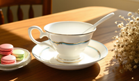 Service à thé en porcelaine fine avec coffret cadeau, tasses à espresso et latte avec anse, trouvez des tasses à thé en porcelaine fine