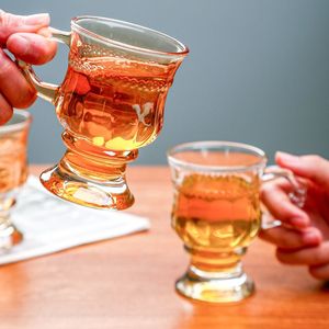 Tasse en verre de style classique nord-européen, transparente, pour thé, lait, café, verre à shot en cristal ambré - Product Image 6