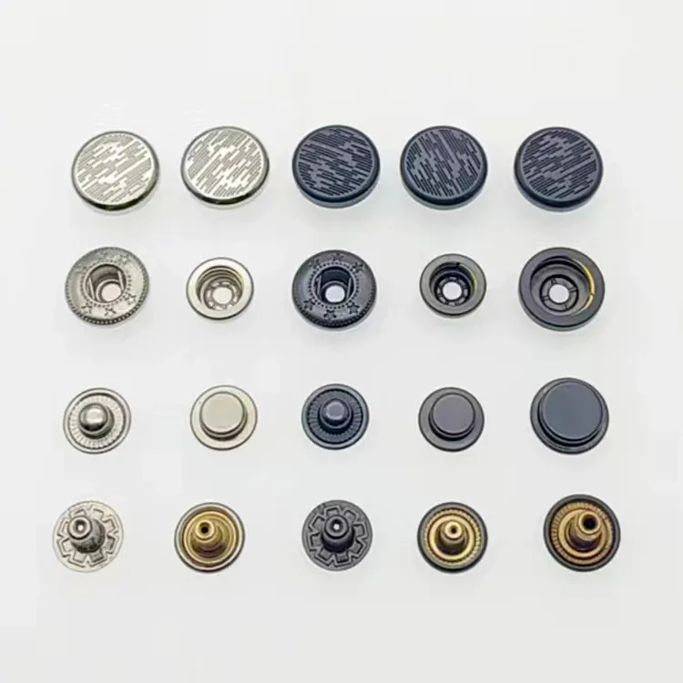 spot goods metal button high quality fashion decorative covers brass Zinc alloy four parts snap button for clothing bag