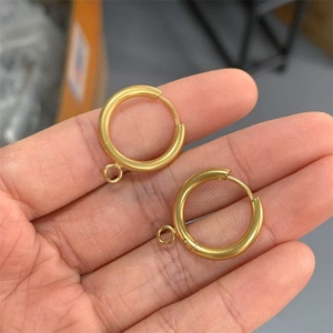 50% off Ready to Ship Earring Accessories Gold Plated Stainless Steel DIY Personalized Jewelry Hoop Earrings for Women - Product Image 2