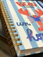 Großhandel Sommer Ozean-Tiermuster Gold Doppeldrahtgebundenes Notizbuch mit Gummibandverschluss Spiral-Tagebuch für Schüler & Büro Geschenk