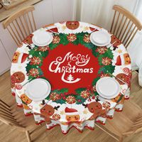 Nappe Circulaire de Noël Tendance – Vente en Gros – Décoration de Table à Manger pour la Maison – Housse de Table à Motifs Festifs pour Fêtes à Domicile