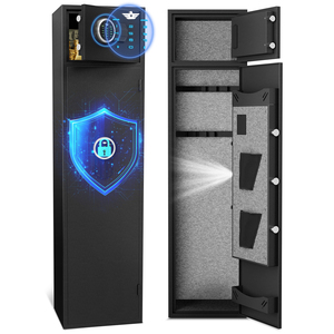 Kavey Hot Sale Cold Rolled Steel Security Gun Safe <b>Box</b> Electronic <b>Lock</b> Key <b>Lock</b> Wall Mount CE Certified 5-6 Guns Storage Black - Product Image 1