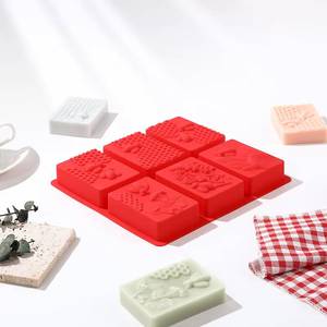 Moule à savon en silicone antiadhésif platine sans BPA, forme abeille rectangulaire à 6 cavités, certifié LFGB, de l'usine MUYULINS - Product Image 6