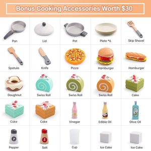 Juego <span class=keywords><strong>de</strong></span> Cocina <span class=keywords><strong>de</strong></span> Madera Seguro para <span class=keywords><strong>Niñas</strong></span> con Simulación <span class=keywords><strong>de</strong></span> Roles Incluyendo Refrigerador y Utensilios <span class=keywords><strong>de</strong></span> Cocina - Product Image 5