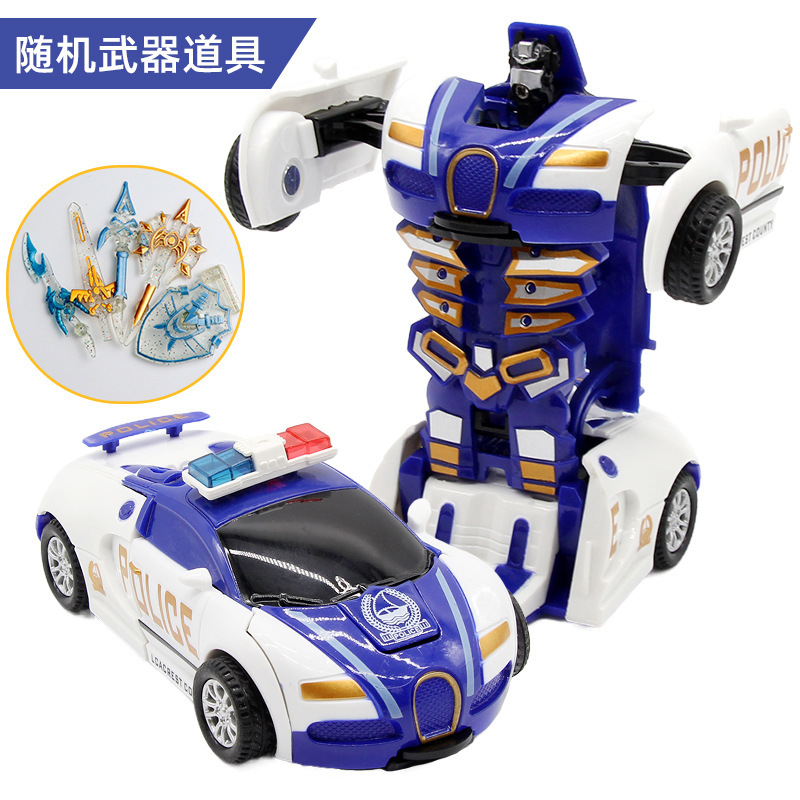 Bugatti Voiture de Police Transformable - Bleu Modèle A - (Boîte Couleur)