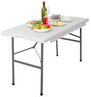 Table pliable en plastique HDPE 120cm au design moderne pour fête en plein air