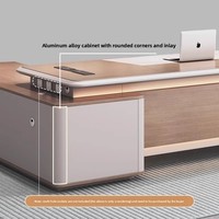 Bureau de direction en bois de style Wabi-sabi haut de gamme pour bureau de président, design épuré et combinaison simple