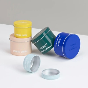 80mL 100mL 180mL 200mL Aluminum Cylindrical Screw Cap Round <b>Tin</b> Containers with Offset Printing for Candles - Product Image 5