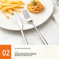 Ensemble de couverts en acier inoxydable 201 de haute qualité, couteau, fourchette et cuillère pour la cuisine et les restaurants