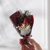 Buket bunga Babybreath kering, buket Mini bunga abadi kecil yang diawetkan pabrik