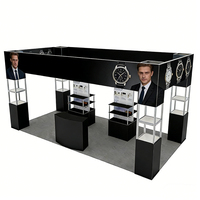 Stand d'exposition portable en aluminium haute résistance, sans cadre, en tissu, facile à monter, 10x20 pieds, 10x10 pieds