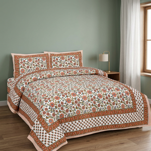 Hand <b>Quilted</b> 100 % Cotton Hand Block Printed Reversible Quilt Jaipur Rajai Bedding <b>Throw</b> Stylish Quilts At Factory Price - Product Image 2