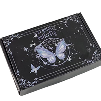 Boîte en papier personnalisée, impression de cadre étoilé avec papillon en cristal violet, écologique, recyclable, pliable, en carton ondulé, pour emballage cadeau et expédition