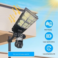 Cámara de Seguridad Solar IP66 ABS con 4G LTE y WiFi, 3 Lentes, para Exteriores, con Luz de Calle, Precio de Fábrica, Venta al Por Mayor B2B