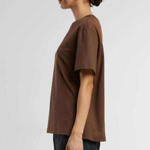 Nouvel Arrivage T-shirt Court Femme en Polyester/Coton à Manches Courtes Uni Impression Logo Personnalisé Décontracté Respirant Vente en Gros - Product Image 2