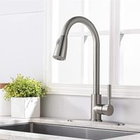 Robinet de cuisine moderne en acier inoxydable 304 à poignée unique, à poser sur le plan, rotation à 360 degrés, mitigeur eau chaude/froide, valve en céramique