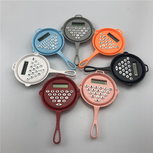 Frying Pan Calculator Keychain With Bell Color Mixing Portable Keyring Gift For Couple - Product Image 4