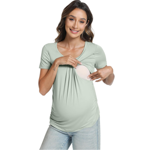 <span class=keywords><strong>Camisas</strong></span> <span class=keywords><strong>de</strong></span> maternidad personalizadas para mujer, camisetas <span class=keywords><strong>de</strong></span> <span class=keywords><strong>lactancia</strong></span> <span class=keywords><strong>de</strong></span> manga corta para amamantar, ropa <span class=keywords><strong>de</strong></span> doble capa, camisa informal - Product Image 1
