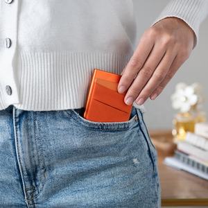 Porte-cartes minimaliste en alliage d'aluminium fin TILONSTAR TVC104, pour femmes et hommes, avec protection RFID, porte-cartes pop-up - Product Image 6