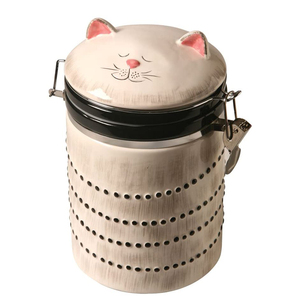 ART & ARTIFACT - Recipiente de Porcelana con Diseño Europeo para Cocina, Recipiente Hermético de Cerámica para Galletas o Golosinas para Gatos, para Fiestas - Product Image 1