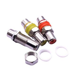 Conector RCA Phono de 3.18mm, Metálico, Niquelado, de Cobre Puro, Jack Hembra a Hembra, Adaptador de Audio y Video, Aislamiento Rojo, Amarillo y Blanco - Product Image 2