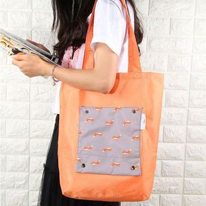Bolsa de Compras Plegable de Poliéster Impermeable con Estampado de Dibujos Animados para Mujer, Bolsa de Mano Larga y Duradera - Product Image 3