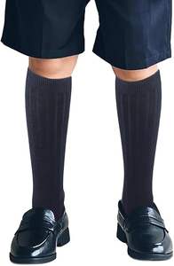 Confezione da 3 calzini Unisex per giovani a righe alte al ginocchio con punta morbida senza cuciture nero bianco-abito da uniforme scolastica primaverile - Product Image 6