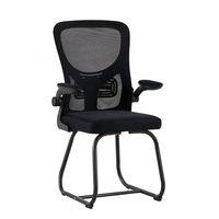 Chaise de bureau ergonomique en maille sans roulettes avec accoudoirs pour conférence et ordinateur – Offre Spéciale
