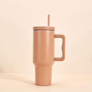 Car H4.0 <b>Handle</b> Travel <b>Tumbler</b> <b>40oz</b> Double Wall Vacuum Mug Lid Straw Anti-Slip OEM Custom Logo - Product Image 4