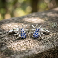 Boutons de manchette fantaisie en cristal bleu en gros, personnalisés pour homme, accessoire de mode pour chemise de costume, bijoux tendance pour mariage et smoking, cadeau