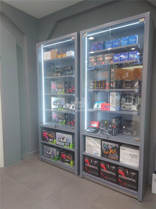 Consola góndola personalizada para <span class=keywords><strong>tienda</strong></span> de juegos, muebles de gama alta con diseño de accesorio de <span class=keywords><strong>tienda</strong></span> de electrónica, <span class=keywords><strong>Playstation</strong></span> Boutique, color gris - Product Image 3