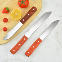 Ensemble de couteaux de boucher en acier inoxydable de 4 à 5,9 pouces avec manche en bois, finition haute brillance, couteau de cuisine professionnel écologique