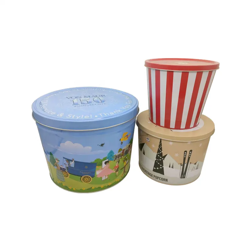 1 gallon 2 gallon 3 gallon gourmet popcorn tin metal popcorn tin food grade popcorn tin bucket