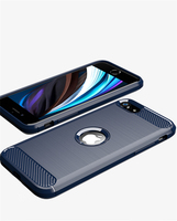 En Fiber De carbone Souple TPU Texture Brossée Étui pour Téléphone Portable