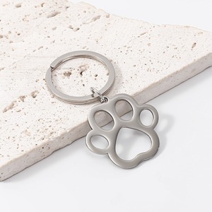 พวงกุญแจอุ้งเท้าแมวและอุ้งเท้าสุนัขทำจากโลหะขัดเงาสำหรับงาน DIY จี้ตกแต่งรูปอุ้งเท้าสัตว์ Taigang แบบกลวงของขวัญ - Product Image 2
